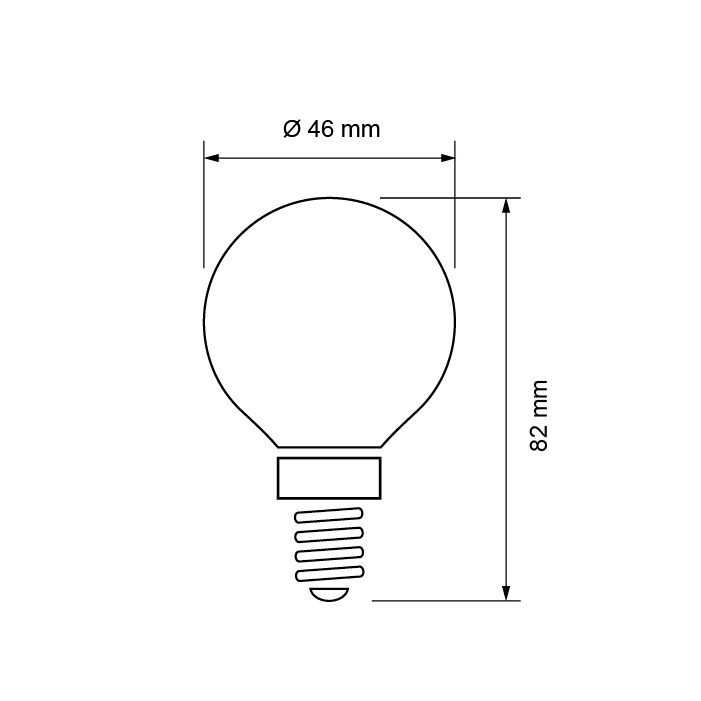 Bec LED sferic , 5W, E14, 2700K, 220V AC, SMD2835