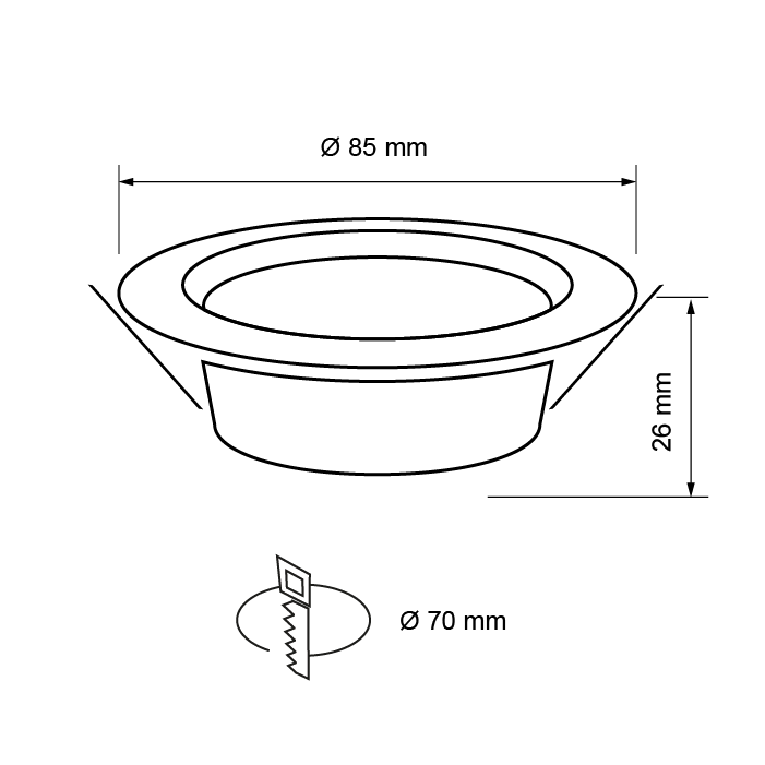CORP DE ILUMINAT LED, IP44, 6.5W, 4200K, NICHEL SATINAT, IP44