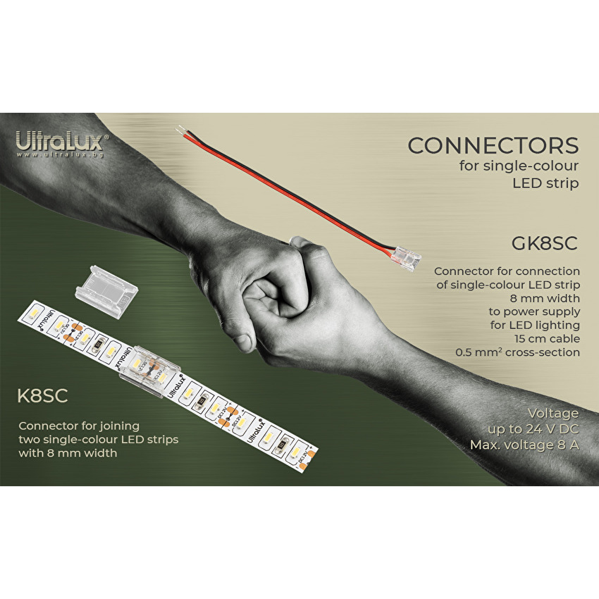 Conector flexibil pentru banda LED o culoare 8 mm 5 buc