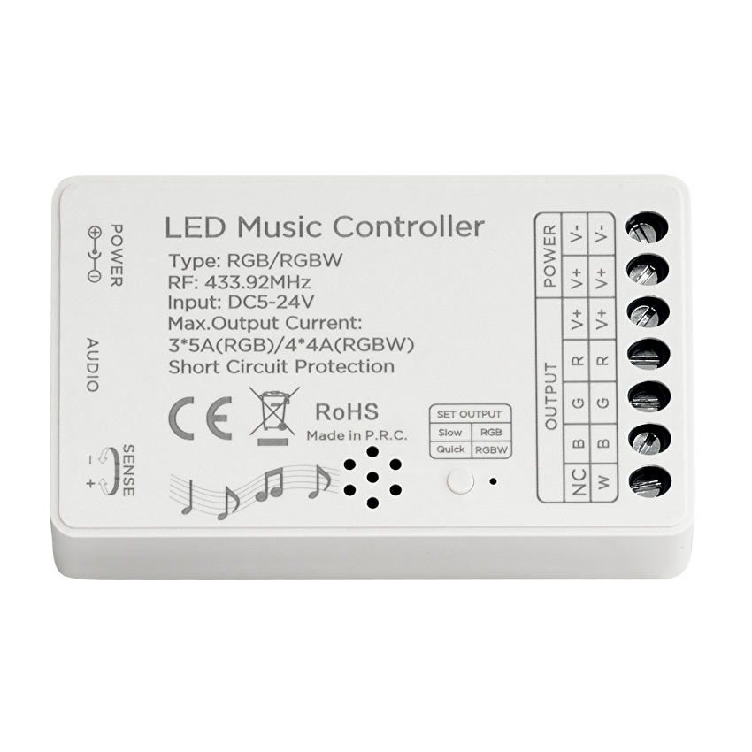 Controller RF pentru benzi LED RGB/RGBW, 16A, 5-24V DC