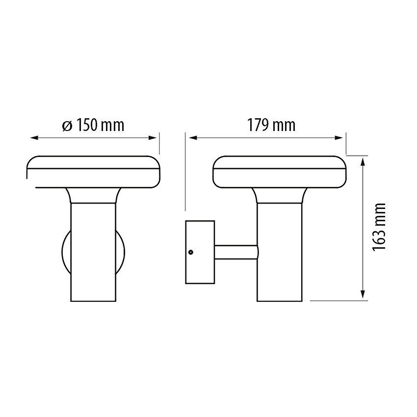 Corp de iluminat LED pentru exterior de perete 6W, 2700K, IP65, rotund, grafit