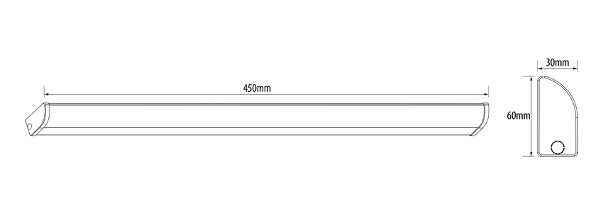 Corp de iluminat LED SLIN cu intrerupator, liniar, 12W, 4200K, lumina neutra, IP44