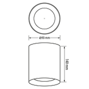 Corp de plafon, rotund, GU10, fix, alb, IP20