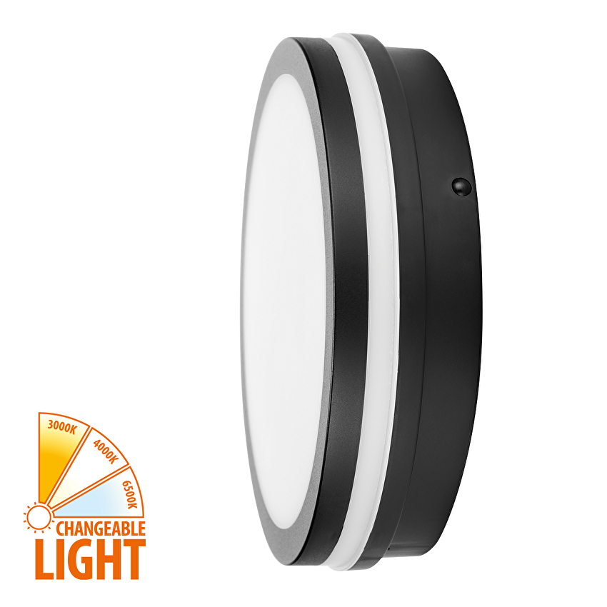 Lampa LED CCT cu senzor, neagra, IP54, 220-240V AC, 120, 18W