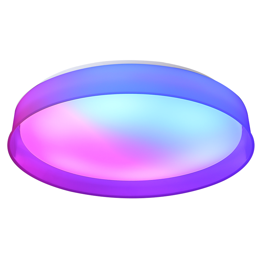 Lampa de tavan LED CCT cu intensitate reglabila si telecomanda, alba, 28W+5W, 3000K-6000K+RGB Atena