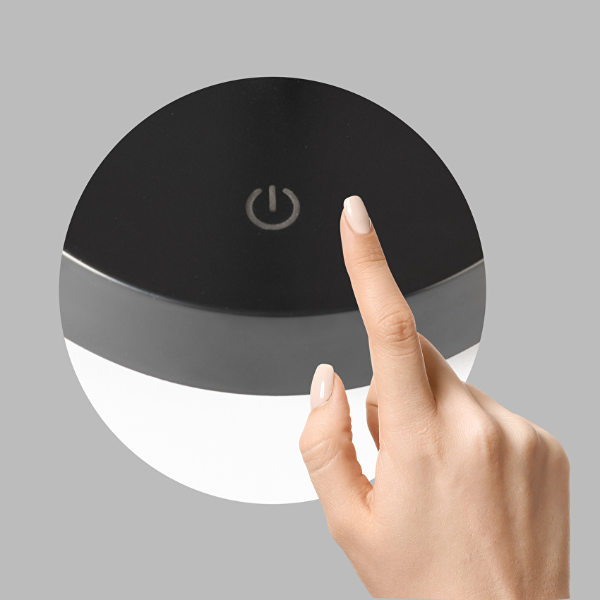 Lampa neagra de birou LED dimabila reincarcabila 2.3W, 3000K, IP44