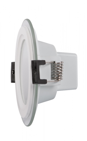 Panou LED cu sticla, incastrabil, rotund, 6W, SMD2835, lumina calda, IP44