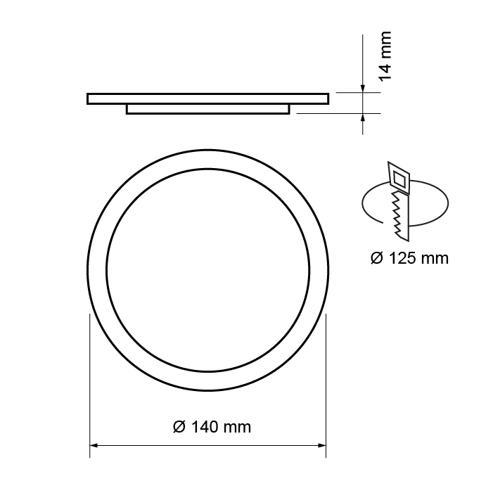 PANOU LED INCASTRABIL ROTUND 6W RAMA PORTOCALIE LUMINA CALDA
