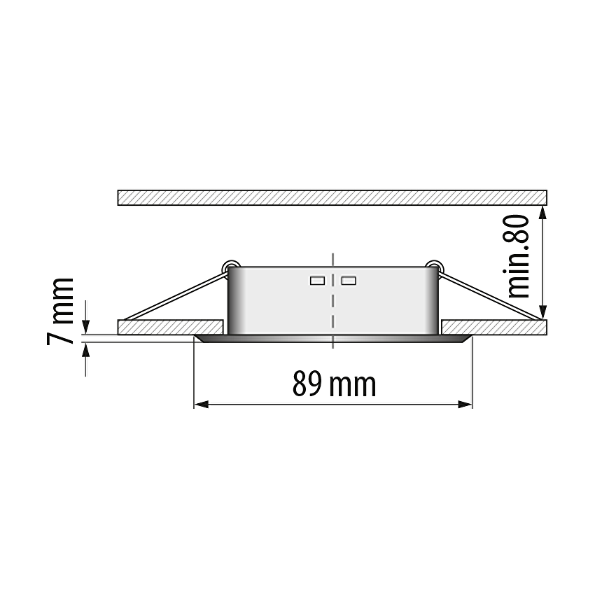 Rama incastrabila pentru spot, patrata, fixa, corp sticla si aluminiu