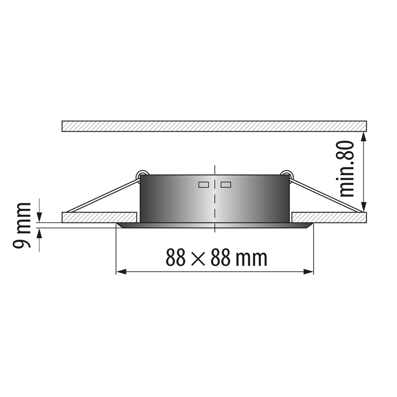 Rama incastrabila pentru spot, fixa, corp alama antichizat, MR16