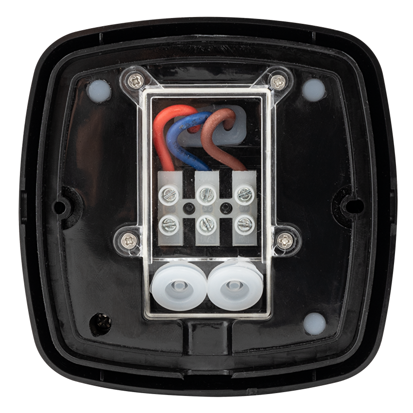 Senzor de miscare si prezenta PIR pentru montaj aparent cu lentile negre 360 grade, 10m, IP65, negru