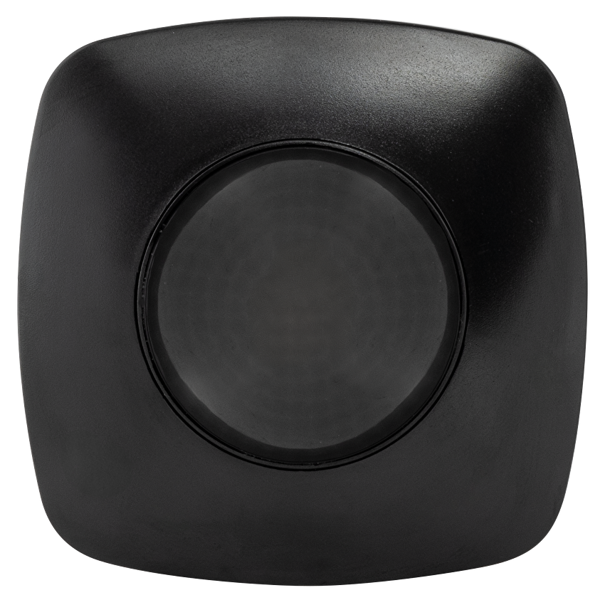 Senzor de miscare si prezenta PIR pentru montaj aparent cu lentile negre 360 grade, 10m, IP65, negru